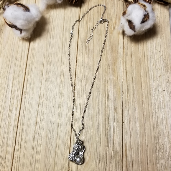 🥜🥜Pretty Peanut Necklace with Freshwater Pearls inside in SILVER Plating - Picture 14 of 15